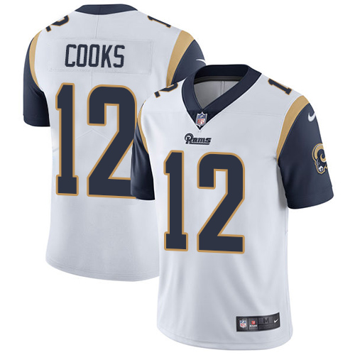 Nike Rams #12 Brandin Cooks White Men's Stitched NFL Vapor Untouchable Limited Jersey - Click Image to Close